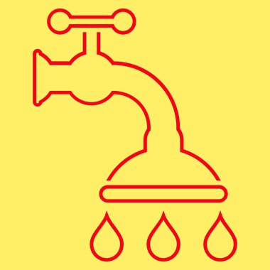 Duş musluk anahat vektör simgesi