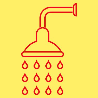 Duş anahat vektör simgesi