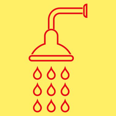 Duş anahat vektör simgesi