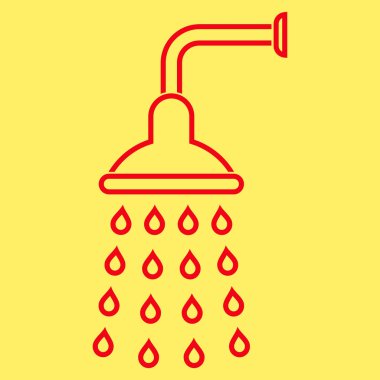 Duş anahat vektör simgesi