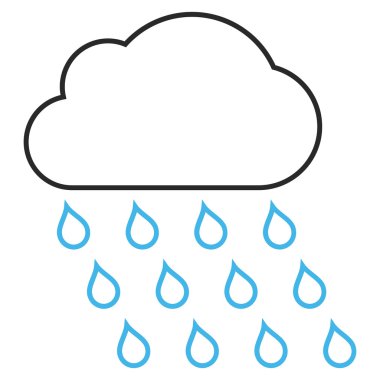 Yağmur bulutu anahat vektör simgesi