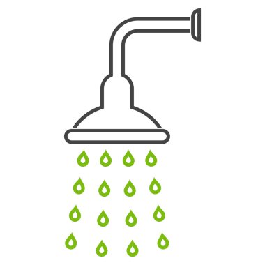 Duş anahat vektör simgesi