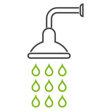 Duş anahat vektör simgesi