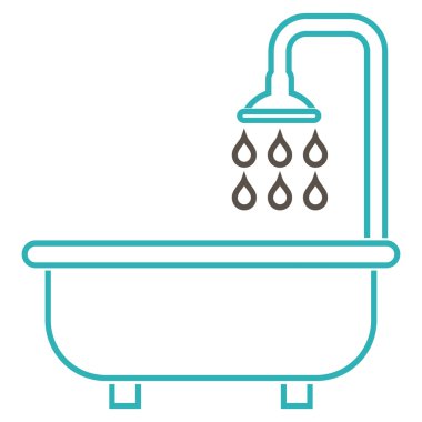 Duş Banyo anahat vektör simgesi