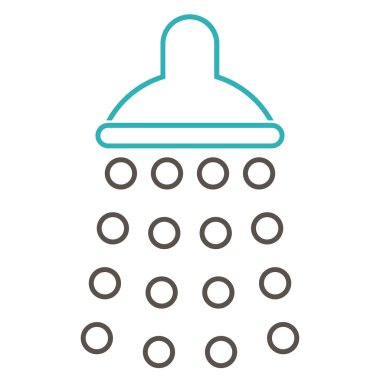 Duş anahat vektör simgesi