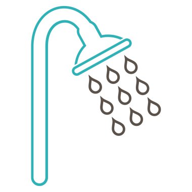 Duş anahat vektör simgesi