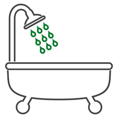 Duş Banyo anahat vektör simgesi