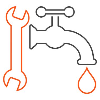 Sıhhi tesisat anahat vektör simgesi