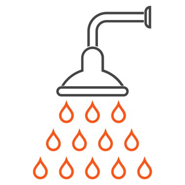 Duş anahat vektör simgesi