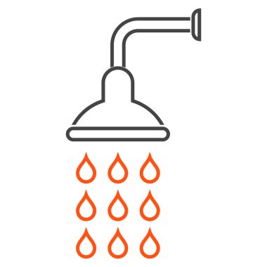 Duş anahat vektör simgesi