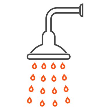 Duş anahat vektör simgesi