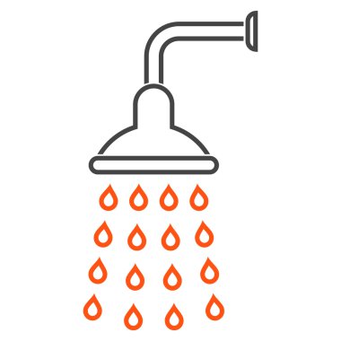 Duş anahat vektör simgesi