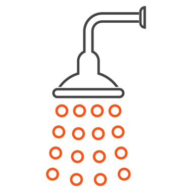 Duş anahat vektör simgesi