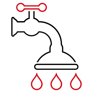 Duş musluk anahat vektör simgesi