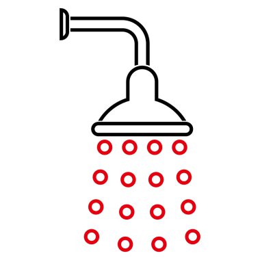 Duş anahat vektör simgesi