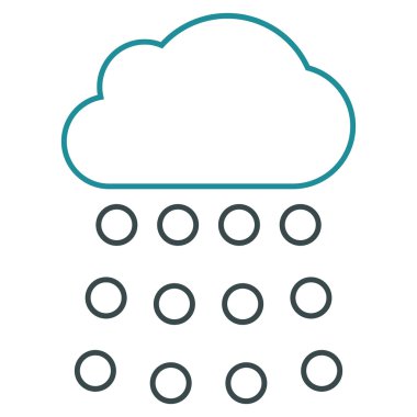 Yağmur bulutu anahat vektör simgesi