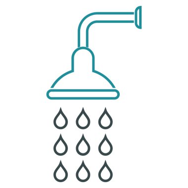 Duş anahat vektör simgesi