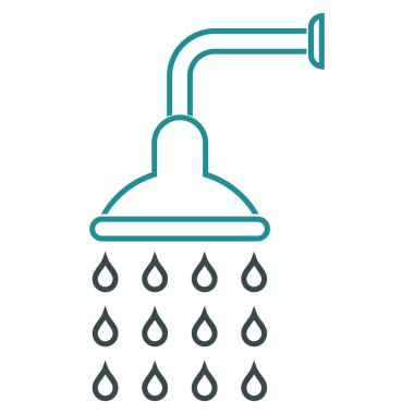 Duş anahat vektör simgesi