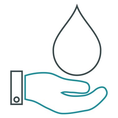 Su Servisi anahat vektör simgesi