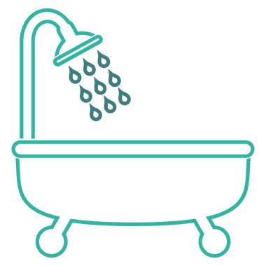 Duş Banyo anahat vektör simgesi