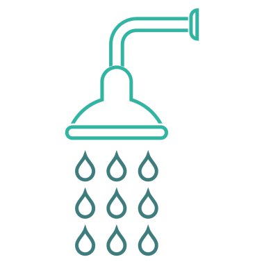 Duş anahat vektör simgesi