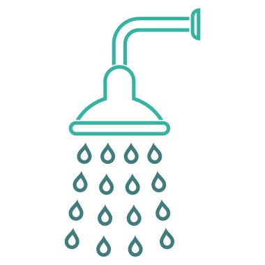 Duş anahat vektör simgesi