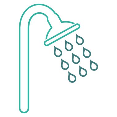 Duş anahat vektör simgesi