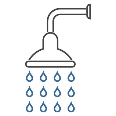 Duş anahat vektör simgesi