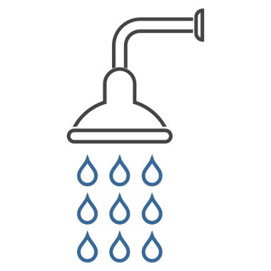 Duş anahat vektör simgesi