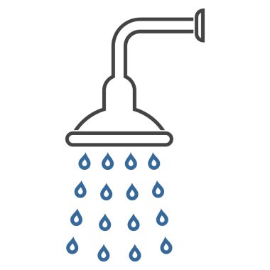 Duş anahat vektör simgesi