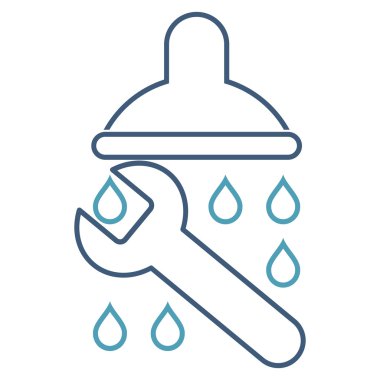 Duş sıhhi tesisat anahat vektör simgesi