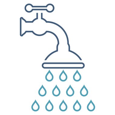 Duş musluk anahat vektör simgesi