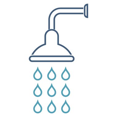 Duş anahat vektör simgesi