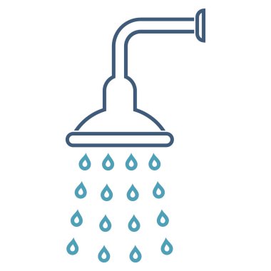 Duş anahat vektör simgesi