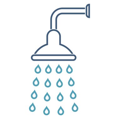 Duş anahat vektör simgesi