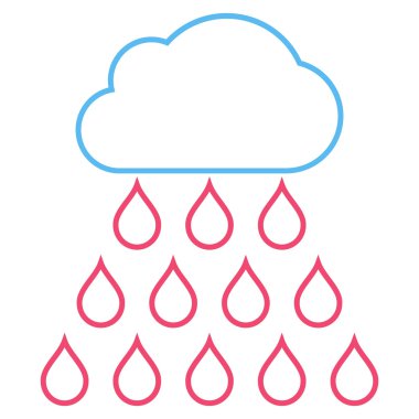 Yağmur bulutu anahat vektör simgesi