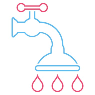 Duş musluk anahat vektör simgesi