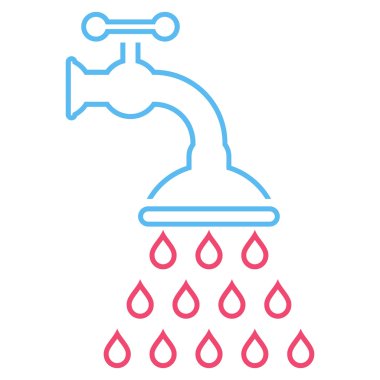 Duş musluk anahat vektör simgesi