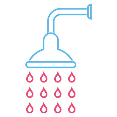 Duş anahat vektör simgesi