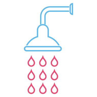 Duş anahat vektör simgesi