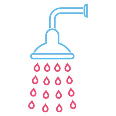 Duş anahat vektör simgesi