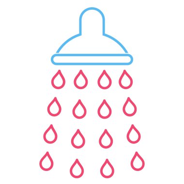 Duş anahat vektör simgesi