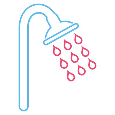 Duş anahat vektör simgesi