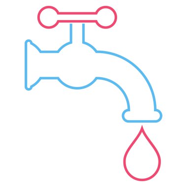 Su dokunun anahat vektör simgesi