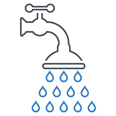 Duş musluk anahat vektör simgesi