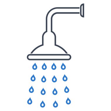 Duş anahat vektör simgesi