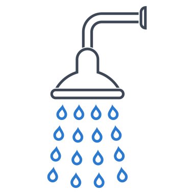 Duş anahat vektör simgesi