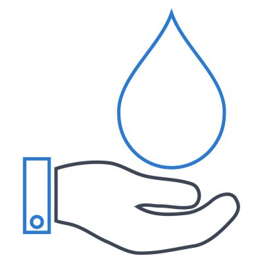 Su Servisi anahat vektör simgesi