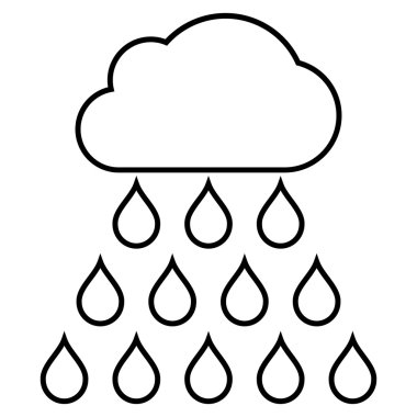 Yağmur bulutu anahat vektör simgesi