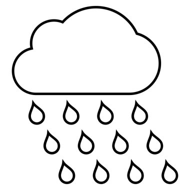 Yağmur bulutu anahat vektör simgesi